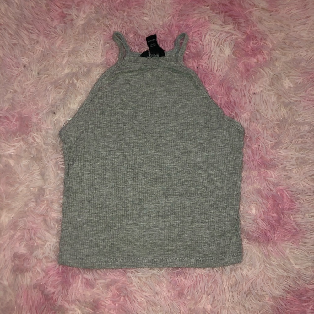 Grey halter tank top